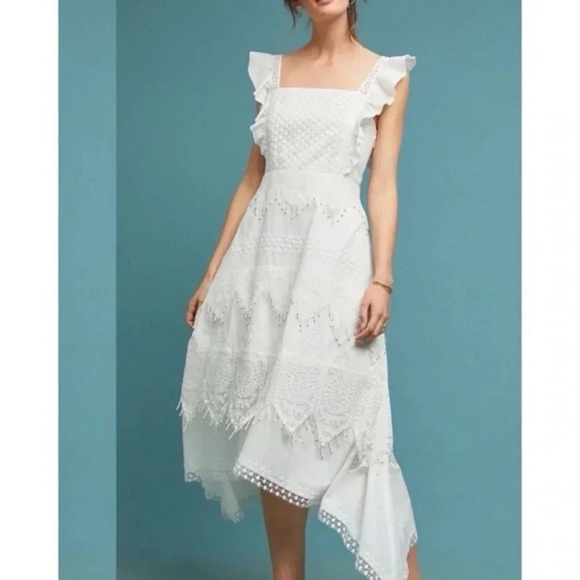 Anthropologie RINA DHAKA womans Celeste beaded & lace boho Midi dress - Picture 2 of 16